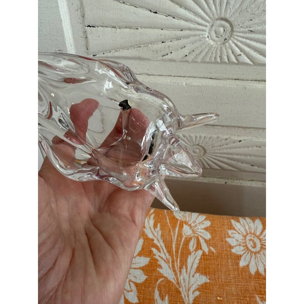 Vintage MCM Riekes Chalet Lead Crystal Candle Holder Art Glass - Picture 4 of 8